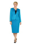 Giovanna 0713 turquoise skirt suit