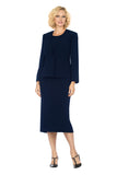 Giovanna 0722 navy blue usher skirt suit