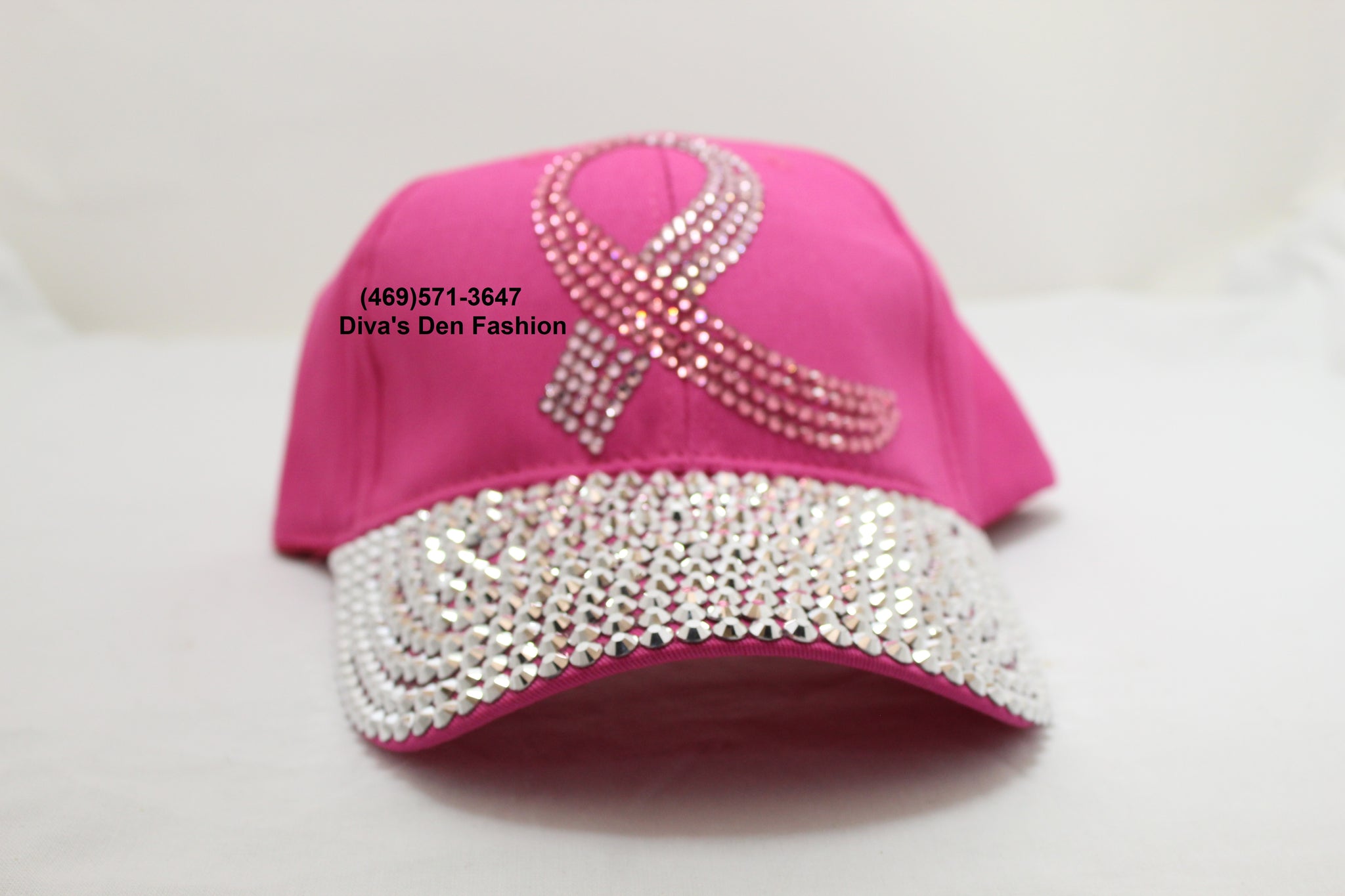 BREAST CANCER AWARENESS pink ribbon Rhinestone hat Nollia Cancer Awareness Hats for Women - Bling Baseball Cap  main image 3