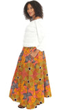 African Print Button Down Maxi Skirt
