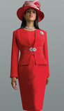 Lily & Taylor 3052 red skirt suit