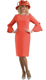 Lily and Taylor 4154 orange bell sleeve dress
