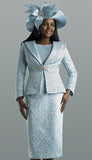 Lily & Taylor 4576 ice blue skirt suit