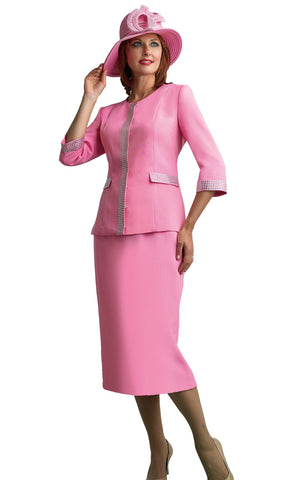 Lily & Taylor 4584 pink skirt suit