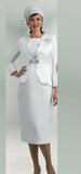 Lily & Taylor 4585 white skirt suit