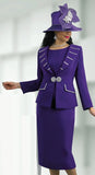 Lily & Taylor 4624 purple skirt suit