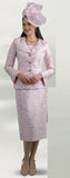 Lily & Taylor 4660 pink brocade skirt suit