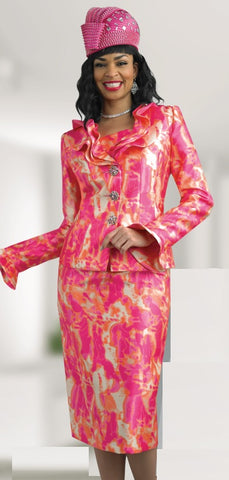 Lily & Taylor 4761 Fuchsia Skirt Suit