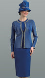 Lily and Taylor 667 royal knit skirt suit