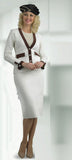Lily Taylor 742 ivory Knit skirt suit