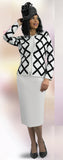 Lily & Taylor 754 Ivory Knit Skirt Suit