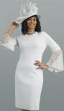 Lily and Taylor 763 white knit dress