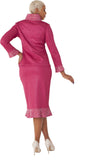 Liorah Knit 7300 fuchsia bell sleeve knit skirt suit
