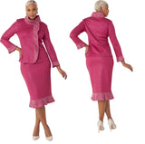 Liorah Knit 7300 pink knit skirt suit