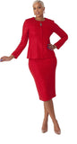 Liorah Knit 7302 red knit skirt suit
