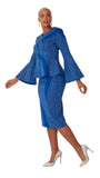 Liorah Knit 7303 royal blue knit skirt suit