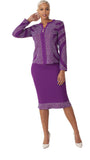Liorah Knit 7305 purple knit skirt suit