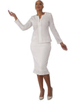 Liorah Knit 7305 white knit skirt suit