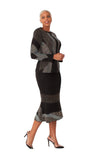 Liorah Knit 7306 black knit skit suit