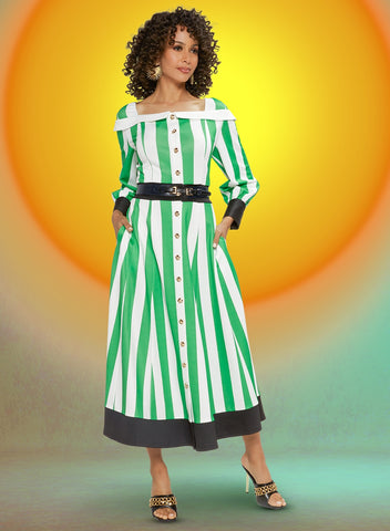 Love the Queen 17464 stripe maxi dress