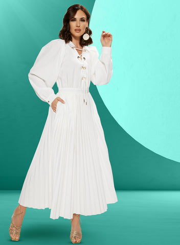 Love the Queen 17469 white maxi dress