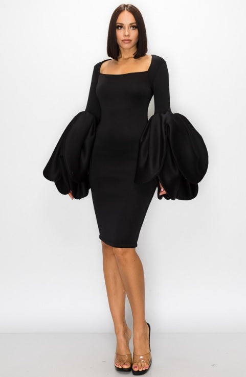 Petal Sleeve Sheath Dress