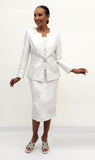 Serafina 4207 Silver skirt suit