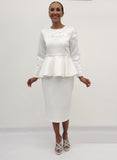 Serafina 4213 off white skirt suit