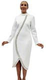 Serafina 6418 white scuba dress
