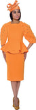 Stellar Looks 1592 orange peplum skirt suit