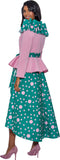Stellar Looks 1622 accordion collar skirt suit