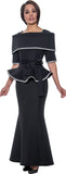 Stellar Looks 1692 black peplum skirt suit
