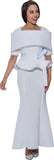 Stellar Looks 1692 white peplum skirt suit