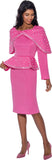 Stellar Looks 1701 pink caplet scuba skirt suit