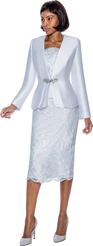 Susanna 3016 white lace skirt suit