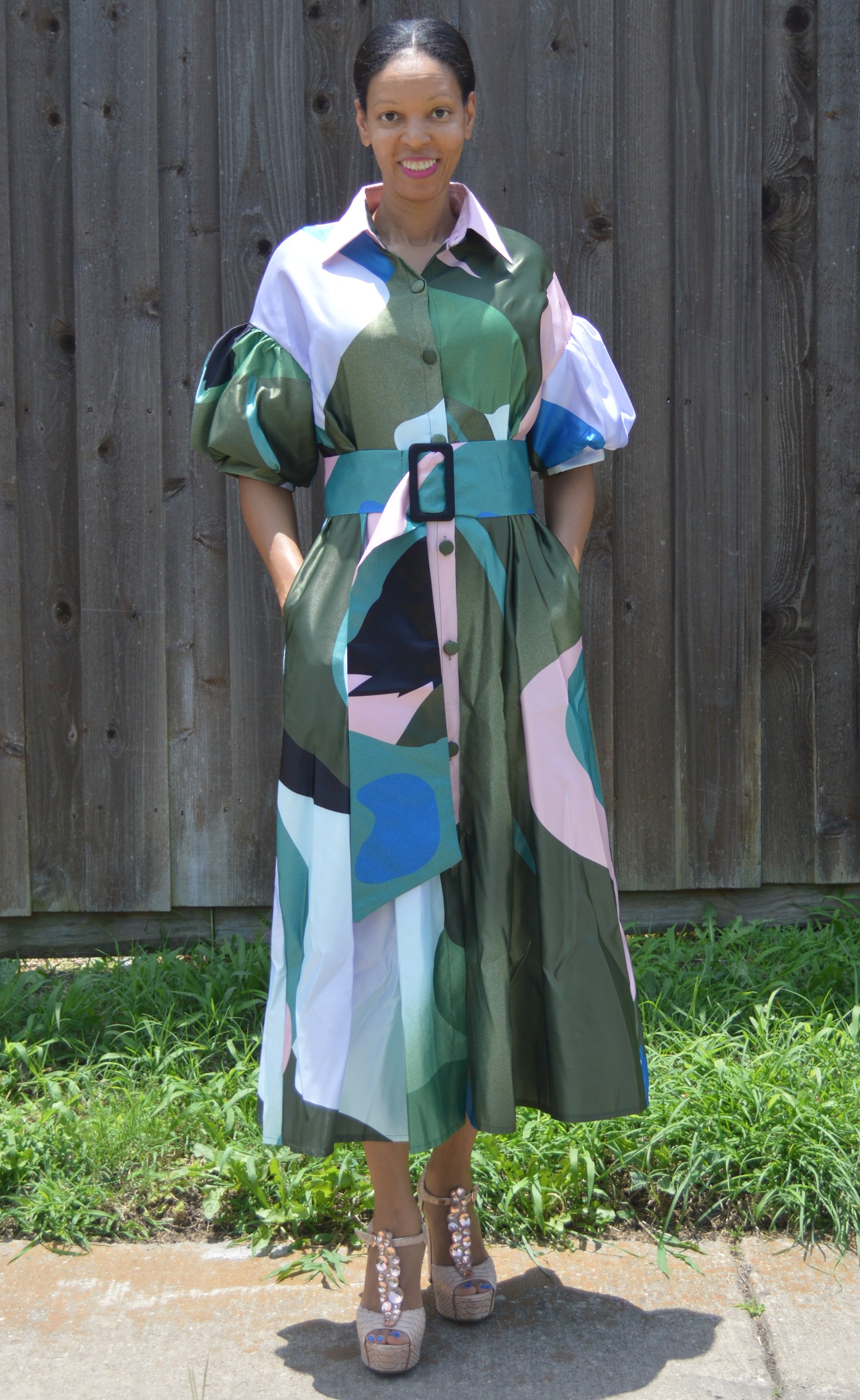 chinese dress ladies Button Down Collar Maxi Dress – Diva's Den Fashion, LLC