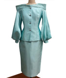 Tally Taylor 4814 portrait collar skirt suit