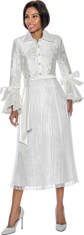 Terramina 7054 white bell sleeve dress