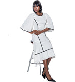 Terramina 7059 White Big Sleeve Dress
