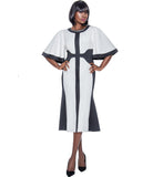 Terramina 7060 white Big Sleeve Midi Dress
