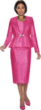Terramina 7069 lace peplum skirt suit