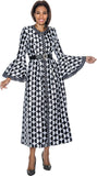 Terramina 7071 polka dot bell sleeve maxi dress