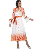 Terramina 7072 Orange Maxi Dress