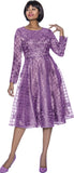 Terramina 7975 lilac lace overlay dress