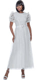 Terramina 7999 Pearl embellished white maxi dress