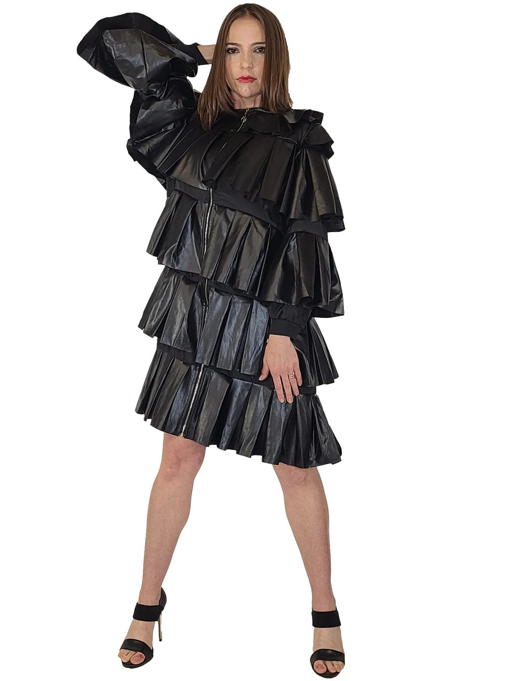 Faux Leather Tiered Dress – Diva's Den Fashion, LLC
