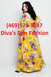 Dorcas Floral Puff Sleeve Long Dress