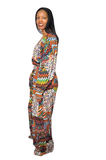 African Print Knit Jumpsuit