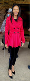 red Pleated Coat