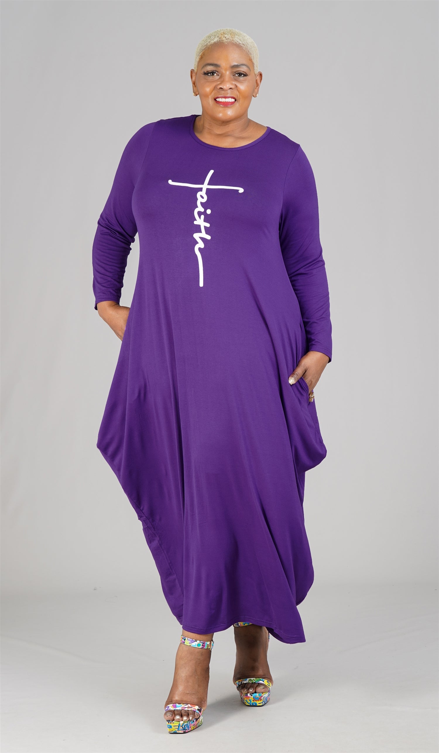 chinese dress ladies Have Faith Off-Shoulder Bow Sleeve Maxi Dress Baby Pink main image 1